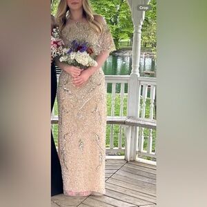 Aidan Mattox Gold Cold Shoulder Prom/ Special Occasion Dress